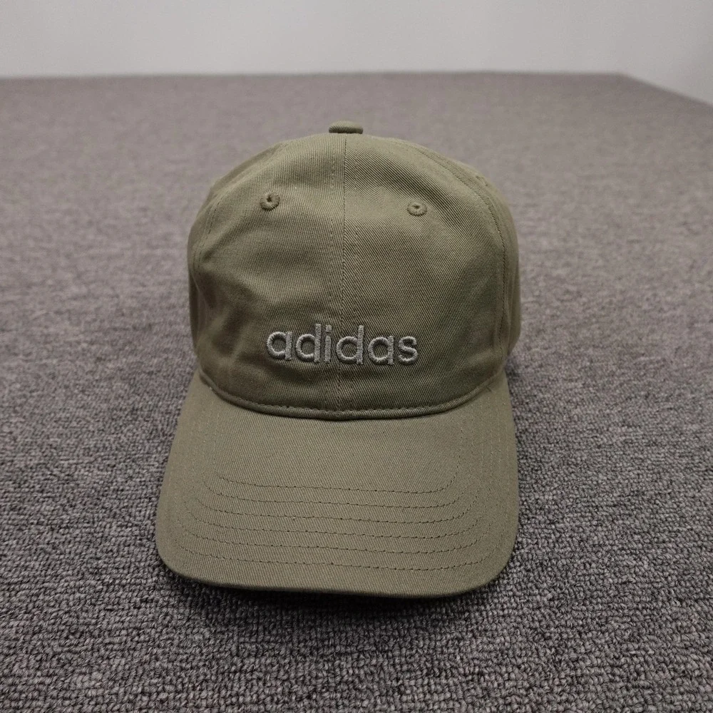 Adidas Hat Cap Strap Back Mens One Size Green Twill Dad Baseball Logo Cotton